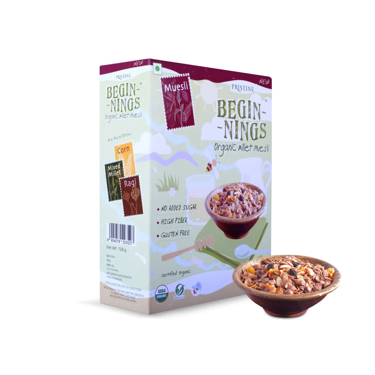 Pristine Organics Beginnings Organic Millet Muesli, 150g