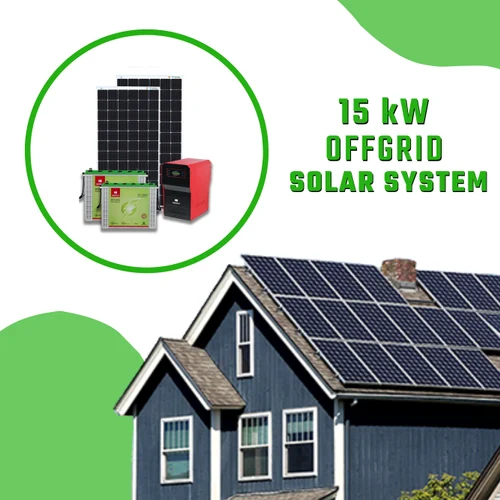 Battery 15 Kw Rooftop Solar System (off grid), For Residential + Commercial