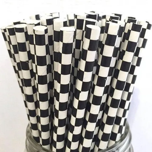 Checkered Paper Straw