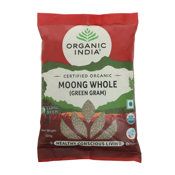 Organic India | Moong Whole | Green Gram | 500 g | Pack of 2