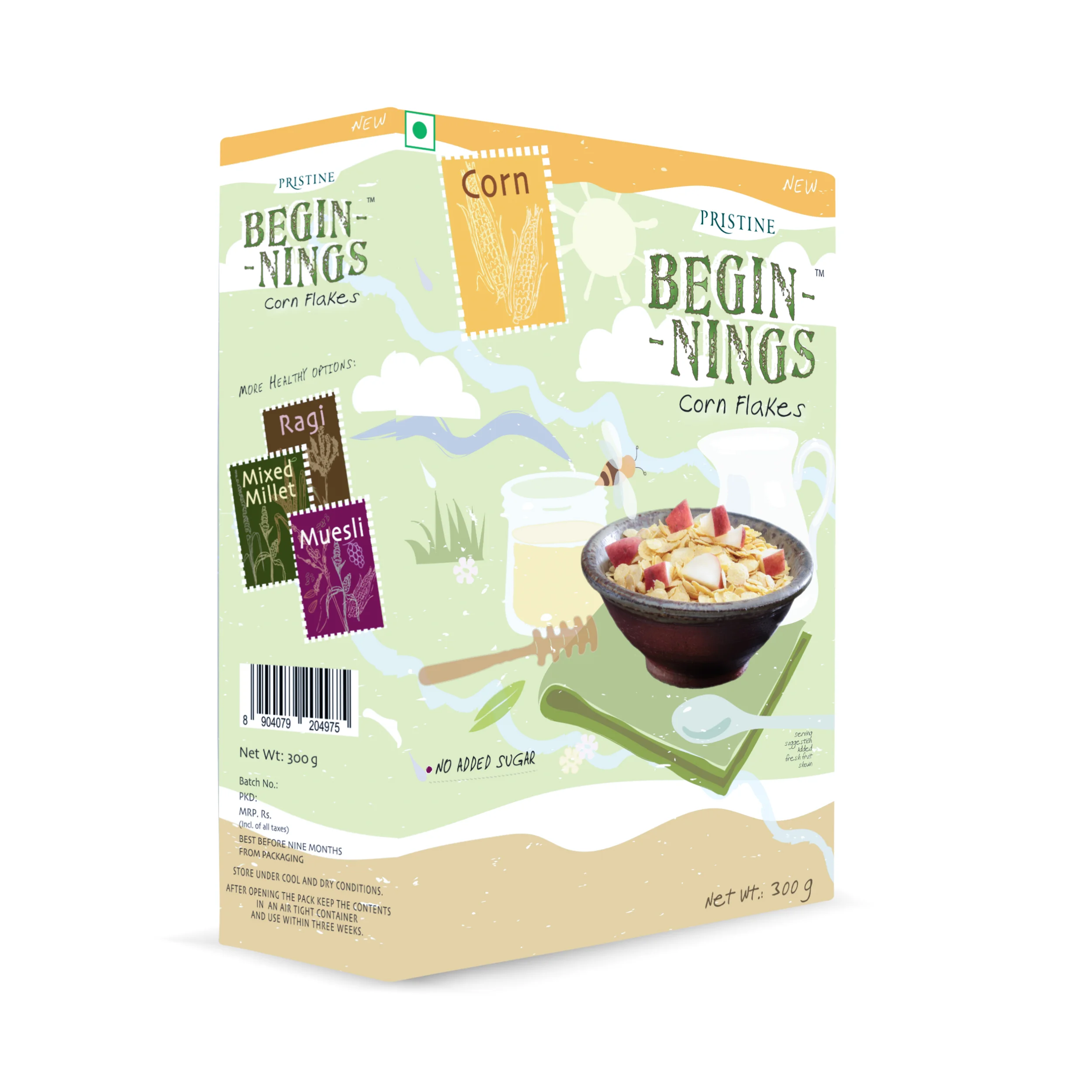 Pristine Organics Beginnings Corn Flakes, 300g