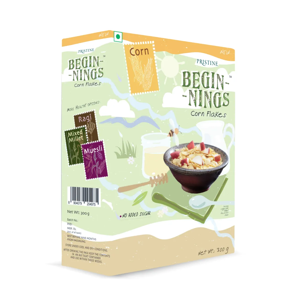 Pristine Organics Beginnings Corn Flakes, 300g