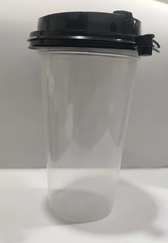 500 ML Round Disposable Plastic Glass with Lid