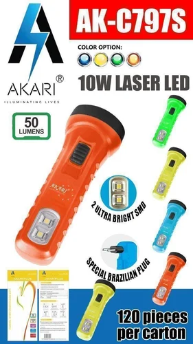 AKARI C797S 10 Way Laser LED Flashlight Torch