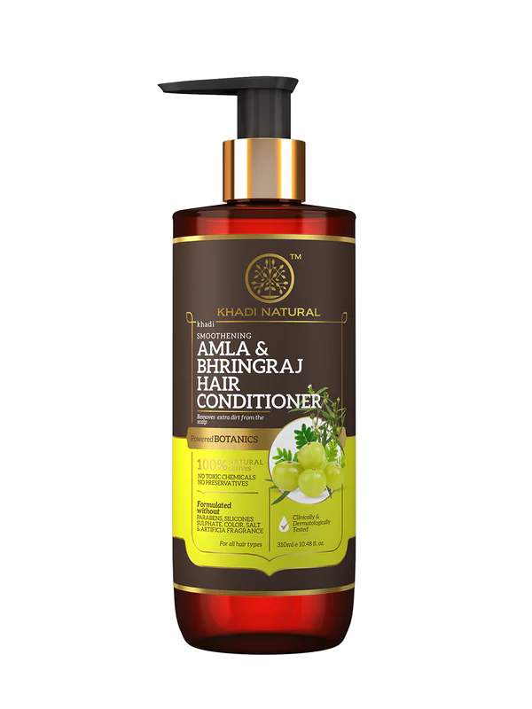 Khadi Natural Amla & Bhringraj Hair Conditioner - Paraben, Silicones, Sulphate, Color, Salt & Artificial Fragrance Free-310 ml
