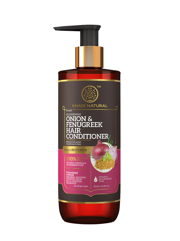 Khadi Natural Onion & Fenugreek Hair Conditioner - Paraben, Silicones, Sulphate, Color, Salt & Artificial Fragrance Free-310 ml