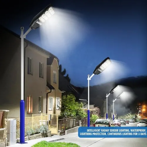 200w Solar Street Light Wall Pole Waterproof Lamp For Outdoor, Home Garden With Remote