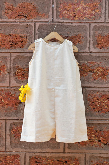 ‘Innocence’ | Unisex oversized sleeveless jumpsuit in handwoven kora cotton