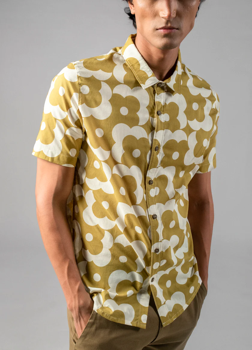 Avocado Floral Half-Sleeve Shirt
