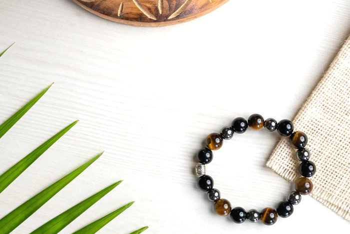 Black obsidian, tiger eye and hematite bracelet for cleansing, clarity strong mind, grounding &amp; better health