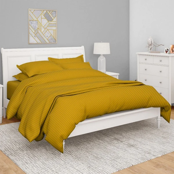 Pure Cotton Bed Sheets Set | StripedGreen