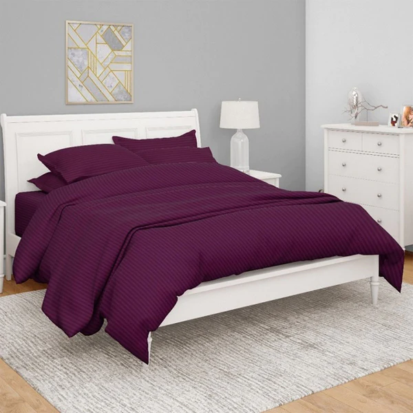 Pure Cotton Bed Sheets Set | StripedViolet