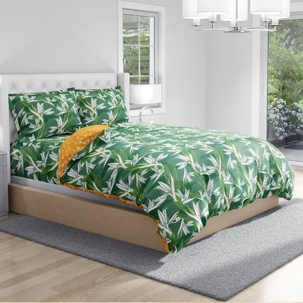 Pure Cotton Bed Sheets Set | Tropical Treasure | Green