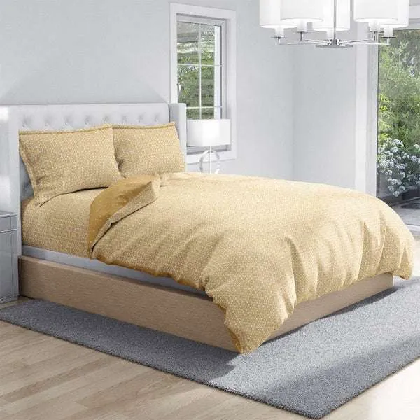 Pure Cotton Bed Sheets Set | Printed | Yellow