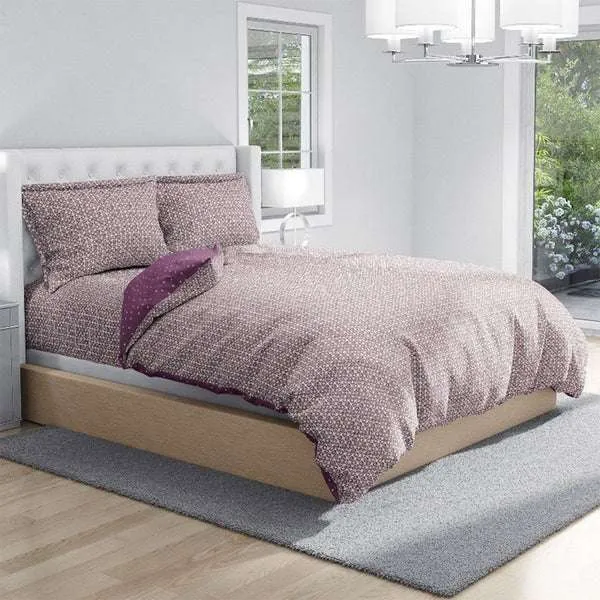 Pure Cotton Bed Sheets Set | Printed | Purple