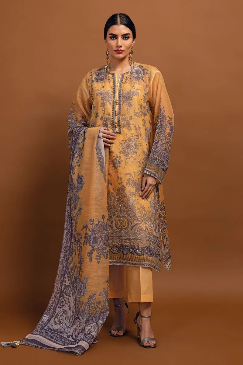 Khaadi Eid Festive Lawn 2023 | bpo23101_yellow