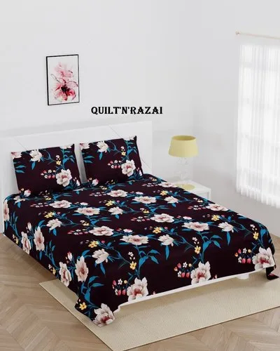 Floral Glace Cotton Bedsheet