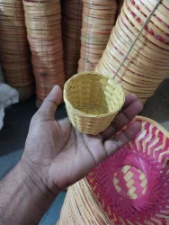 4" Bamboo Basket For Prasad Packing