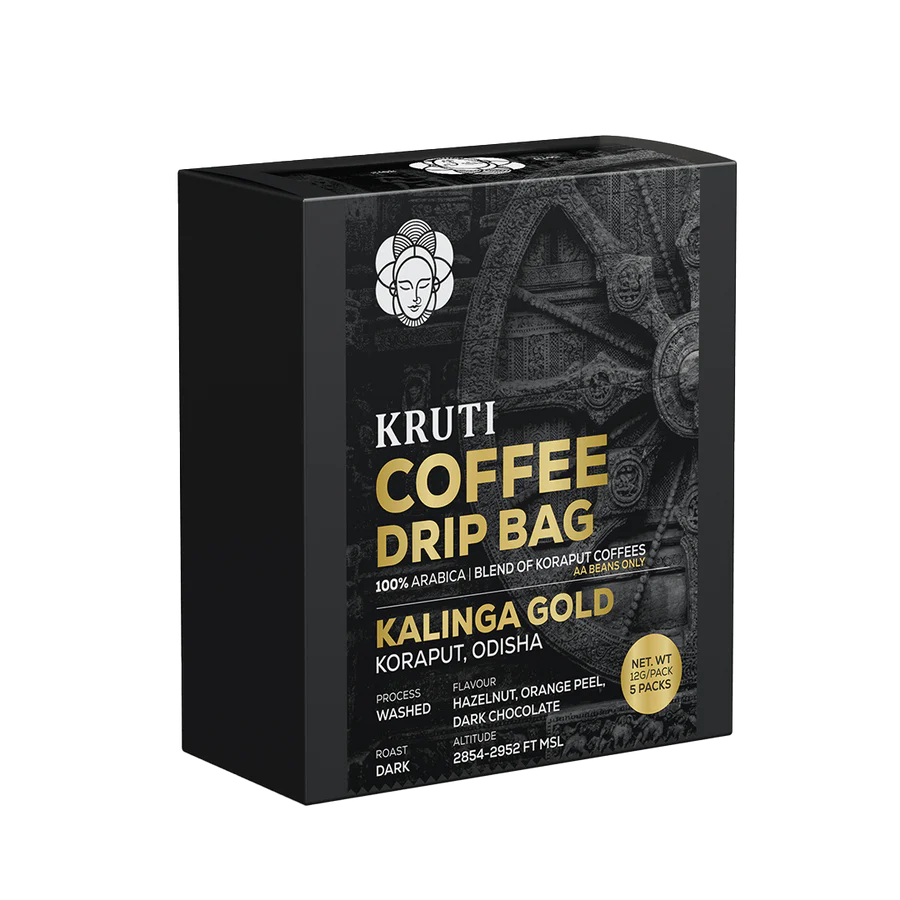Kruti Coffee - Kalinga Gold Drip Bag | Dark Roast - Pack of 5