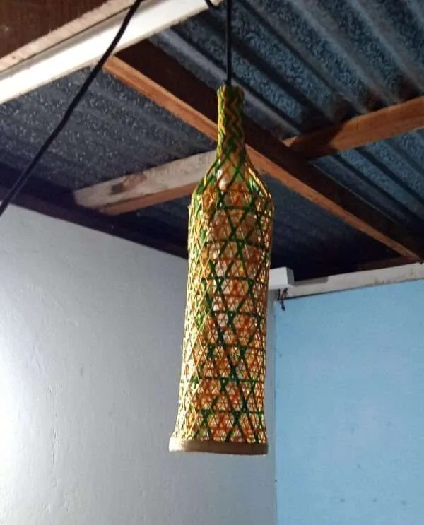 Bamboo Bottle Hanging Lampshade(Without Electrical Accessories)