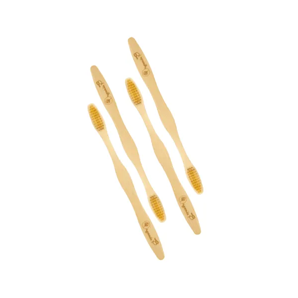 bamboo toothbrush pack of 2 - beige