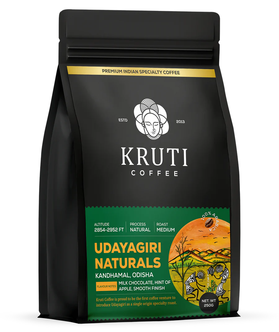 Kruti Coffee - Udaygiri Naturals ( 100% Arabica Coffee Beans, Medium Roast, 250 Gm)