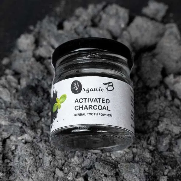 organic b herbal charcoal dental powder 20 grm