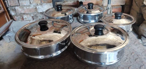 Round Aluminium Biryani Handi, Capacity: 1-10 Kg, Size: 10-17