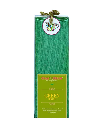 Green Regal Pure Darjeeling Green Tea - Whole Leaf Green Tea in Jute Bag - Detoxifying &amp; Antioxidant