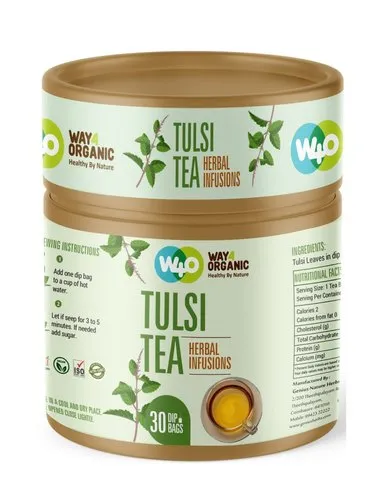 Genius Nature Herbs Pvt Ltd Paper Canister Way4Organic Tulsi Tea - 30 Dips