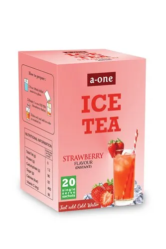 A-one Ice Tea Strawberry Flavour Instant, Box, Packaging Size: 200 Gms