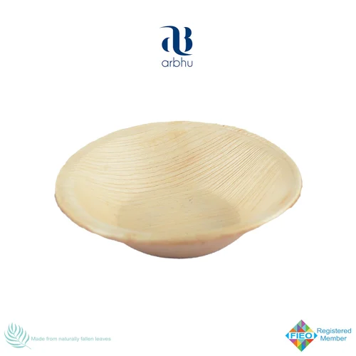 Natural Disposable Areca Palm Leaf Round Bowls