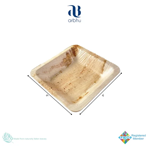Areca Palm Leaf Disposable Square 5 Inch Bowl