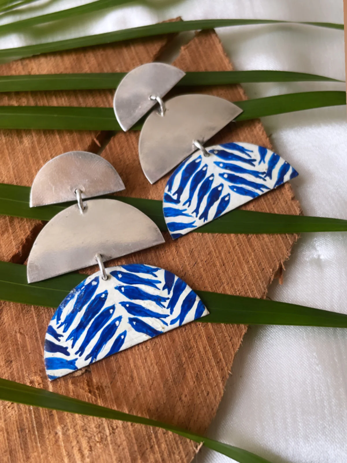 Neel, Ichthus Fish Hand Painted Earrings