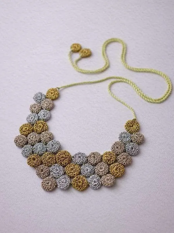 Handmade Crochet Zuri Necklace Rose Gold