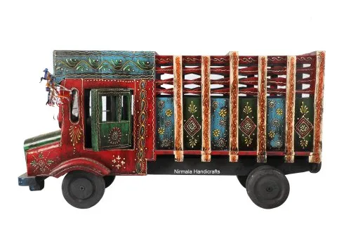 Wooden Craft Truck Decorative Showpiece