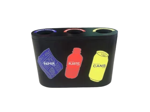 Steel Trio Recycle Waste Bin, Size: 50lx3