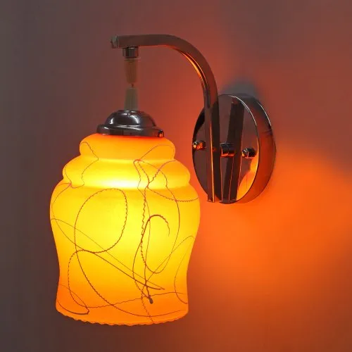 Warm White STEEL,GLASS PRADHUMAN WALL LAMP, 40 W