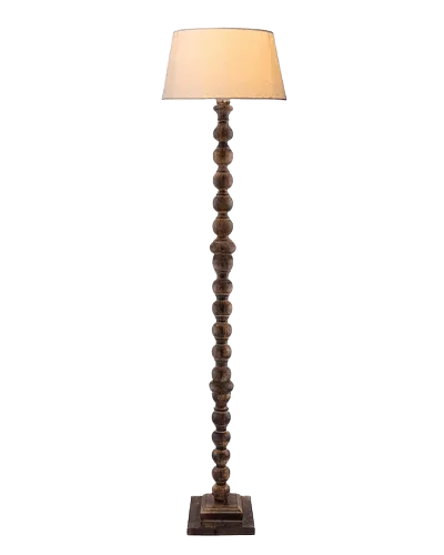 Natural Burnt Wooden Floor Lamp