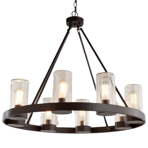 Industrial Indoor Outdoor Round Chandelier