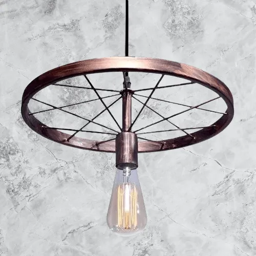 Antique Wheel Hanging Light