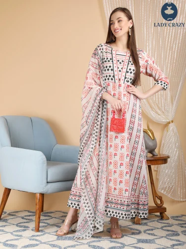 Printed Cotton Anarkali kurti S0