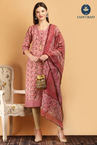straight kurti with dupatta P5