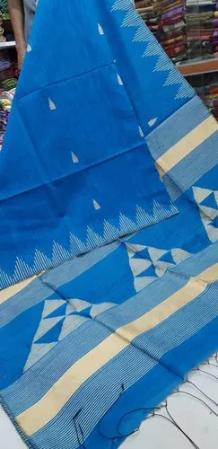 6.3 m (with blouse piece) Festive Wear Handloom khadi Cotton silk Saree