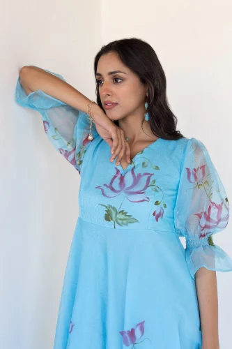 Lotus Printed Stylish Dress