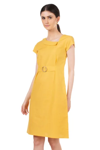 Dark Yellow Sheath Dress