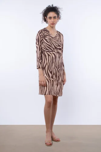 Zebra V-neck Wrap Dress