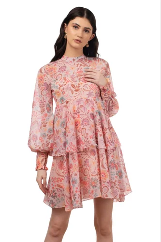 Ladies Printed Georgette One Piece Dress