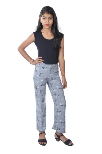 4Cats Check Kids Grey Rayon Palazzo, Waist Size: 22" - 26"