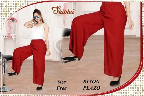 Rayon Modern Ladies Palazzo, Size: Free Size